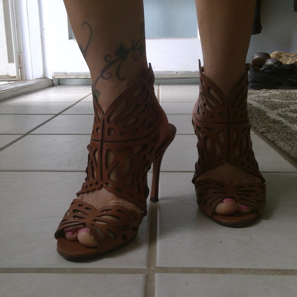 Brown Butterfly Heels